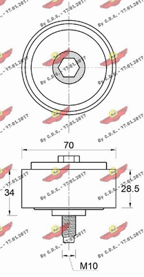 Deflection/Guide Pulley, V-ribbed belt