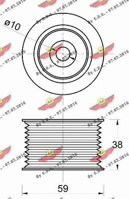 Deflection/Guide Pulley, V-ribbed belt