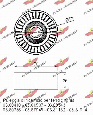 Deflection/Guide Pulley, V-ribbed belt