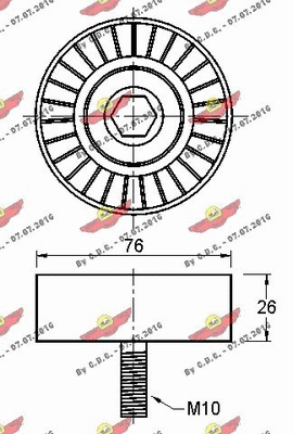 Deflection/Guide Pulley, V-ribbed belt