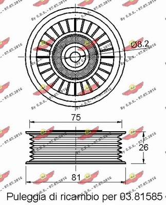 Deflection/Guide Pulley, V-ribbed belt