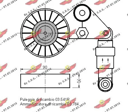 Belt Tensioner, V-ribbed belt