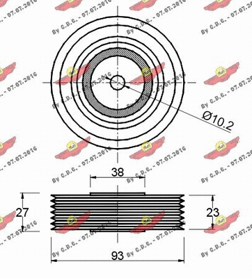 Deflection/Guide Pulley, V-ribbed belt