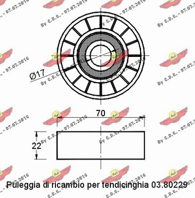 Deflection/Guide Pulley, V-ribbed belt