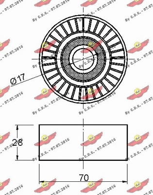 Deflection/Guide Pulley, V-ribbed belt