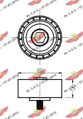 Deflection/Guide Pulley, V-ribbed belt