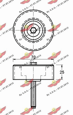 Deflection/Guide Pulley, V-ribbed belt