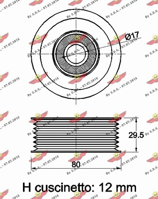 Deflection/Guide Pulley, V-ribbed belt