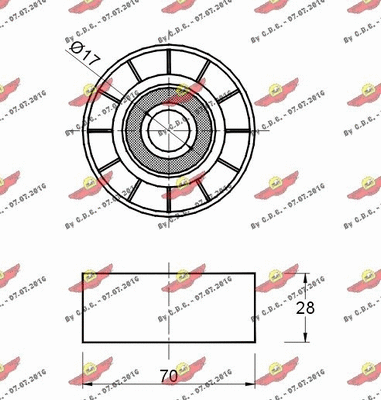 Deflection/Guide Pulley, V-ribbed belt