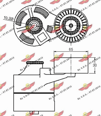 Belt Tensioner, V-ribbed belt