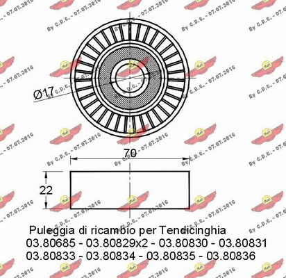 Deflection/Guide Pulley, V-ribbed belt