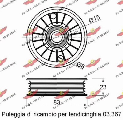 Deflection/Guide Pulley, V-ribbed belt