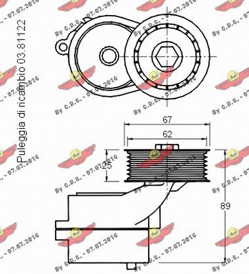 Belt Tensioner, V-ribbed belt