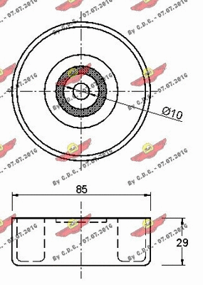 Deflection/Guide Pulley, V-ribbed belt