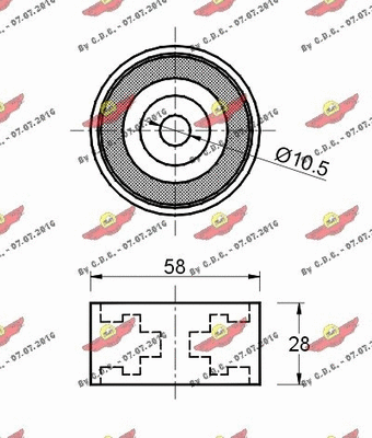 Deflection/Guide Pulley, timing belt