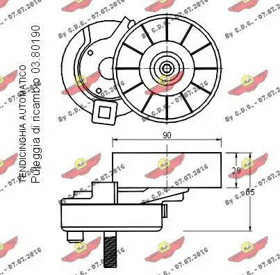Belt Tensioner, V-ribbed belt