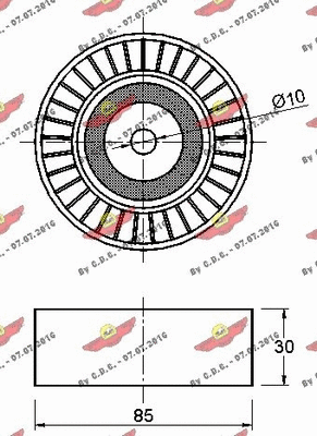 Deflection/Guide Pulley, V-ribbed belt