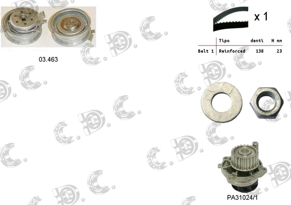 Water Pump & Timing Belt Kit (04.5011PA)