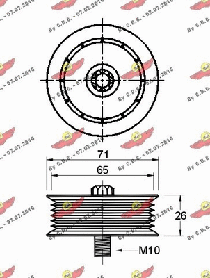 Deflection/Guide Pulley, V-ribbed belt