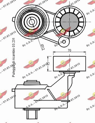 Belt Tensioner, V-ribbed belt