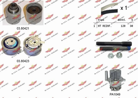 Water Pump & Timing Belt Kit (04.5056PA3)
