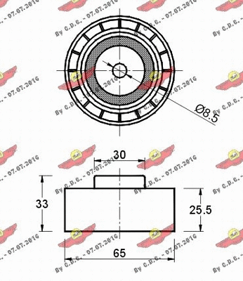 Deflection/Guide Pulley, V-ribbed belt