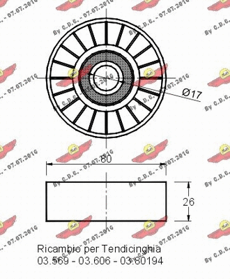 Deflection/Guide Pulley, V-ribbed belt
