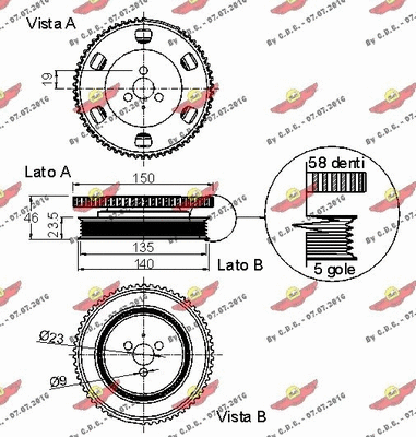 Belt Pulley, crankshaft