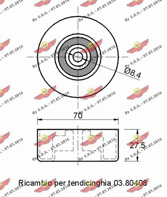 Deflection/Guide Pulley, V-ribbed belt