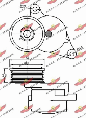 Belt Tensioner, V-ribbed belt