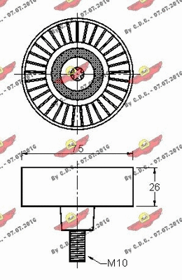 Deflection/Guide Pulley, V-ribbed belt