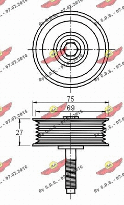 Deflection/Guide Pulley, V-ribbed belt