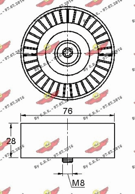 Deflection/Guide Pulley, V-ribbed belt