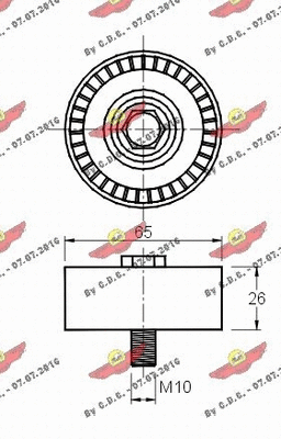 Deflection/Guide Pulley, V-ribbed belt