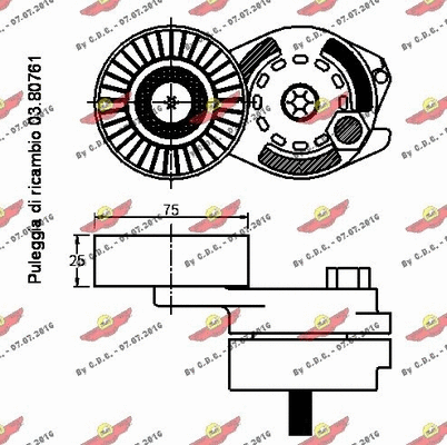 Belt Tensioner, V-ribbed belt