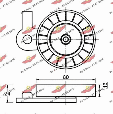 Deflection/Guide Pulley, V-ribbed belt