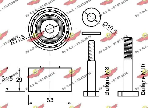 Deflection/Guide Pulley, timing belt