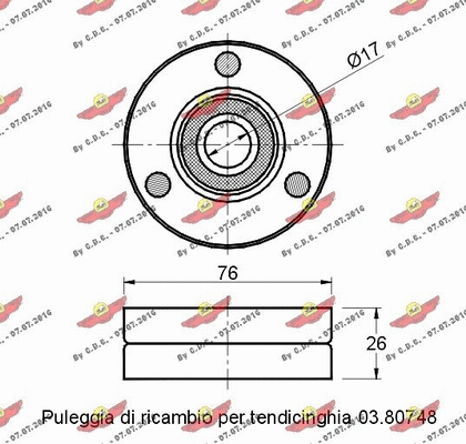 Deflection/Guide Pulley, V-ribbed belt