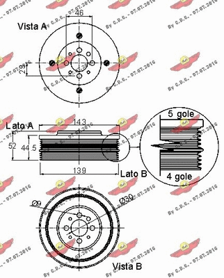 Belt Pulley, crankshaft