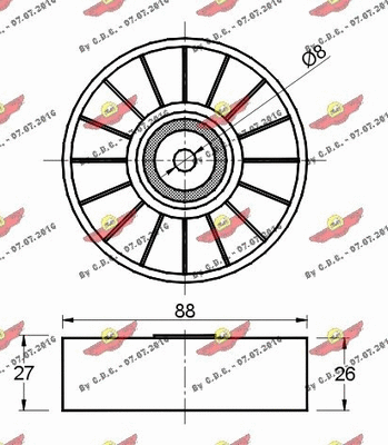 Deflection/Guide Pulley, V-ribbed belt