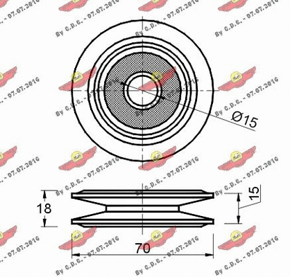 Deflection/Guide Pulley, V-ribbed belt
