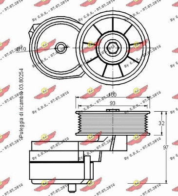 Belt Tensioner, V-ribbed belt