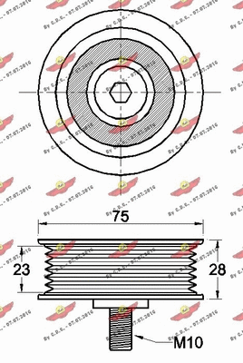 Deflection/Guide Pulley, V-ribbed belt