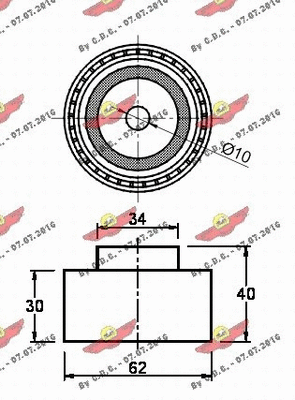 Deflection/Guide Pulley, timing belt