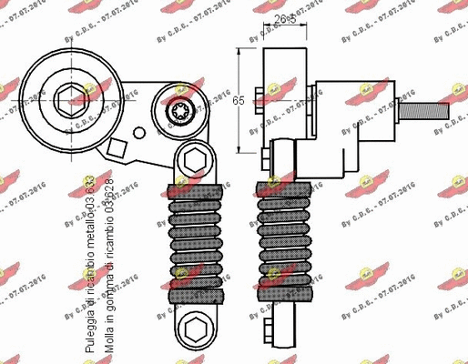 Belt Tensioner, V-ribbed belt