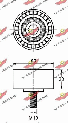 Deflection/Guide Pulley, V-ribbed belt
