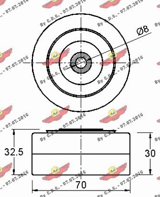 Deflection/Guide Pulley, V-ribbed belt