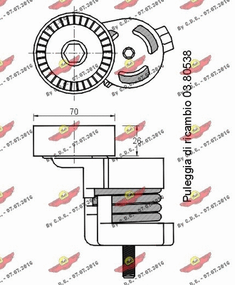 Belt Tensioner, V-ribbed belt