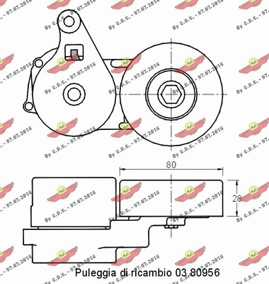 Belt Tensioner, V-ribbed belt