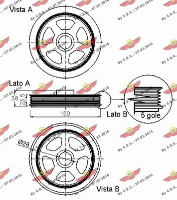 Belt Pulley, crankshaft